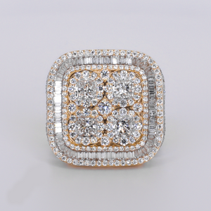 10k Solid Gold Lab Diamond Square Ring - 30382