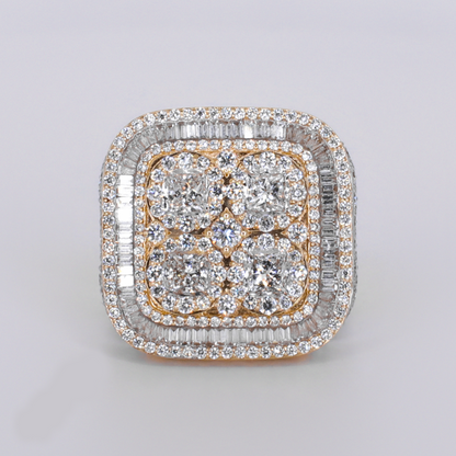 10k Solid Gold Lab Diamond Square Ring - 30382