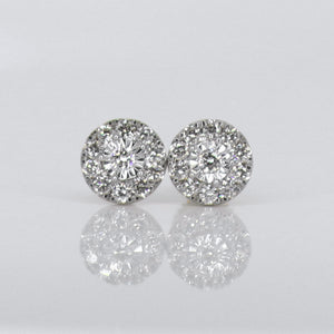 14k Solid Gold 8mm VS1 Diamond 3D Cluster Earrings - 50272
