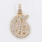 10k Gold Diamond Old English Initial Pendants - 60619