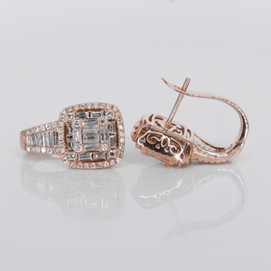 14k Solid Gold VS1 Diamond Huggie Earrings - 50307