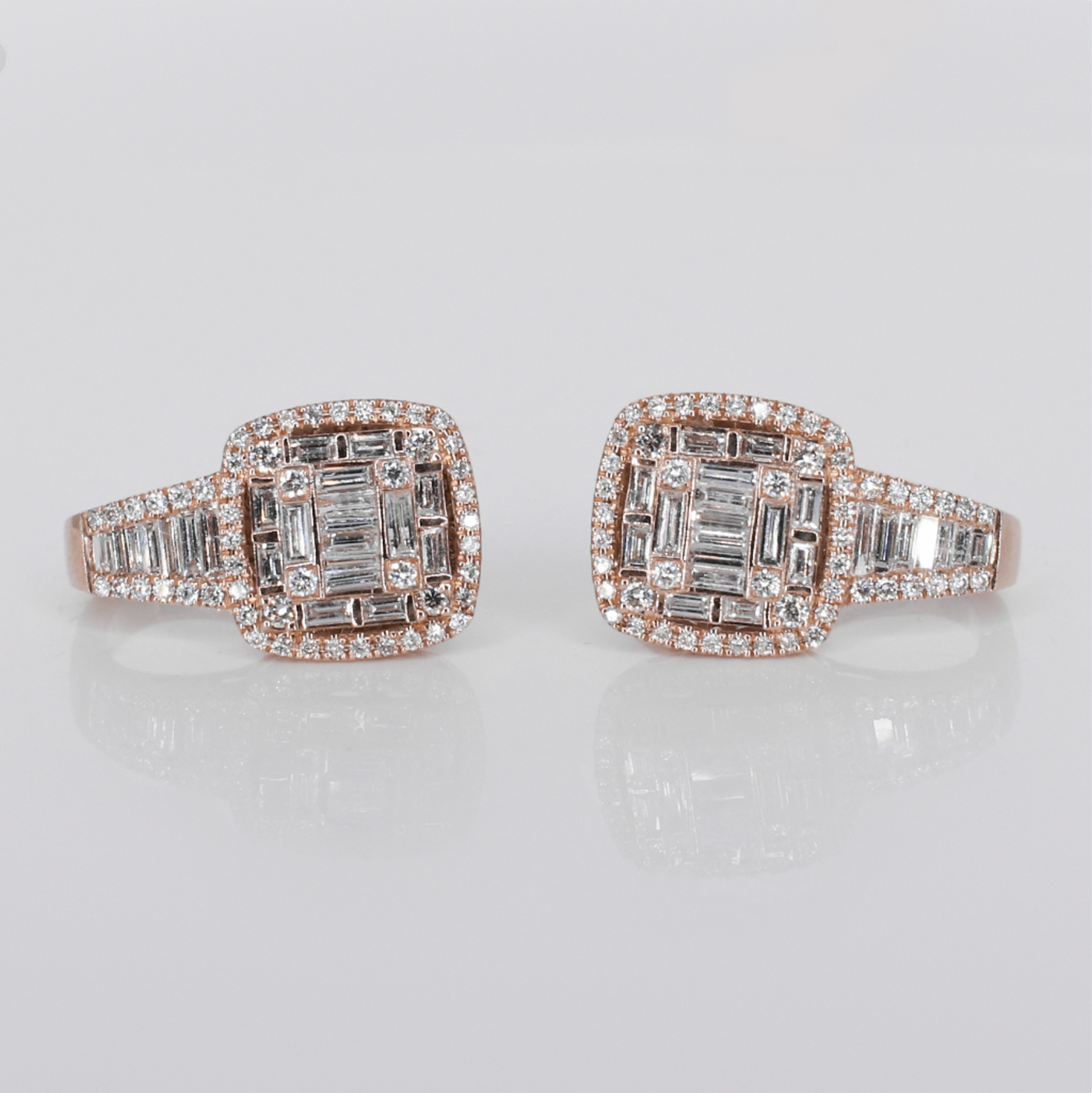 14k Solid Gold VS1 Diamond Huggie Earrings - 50307