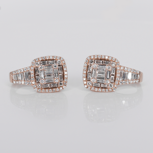 14k Solid Gold VS1 Diamond Huggie Earrings - 50307