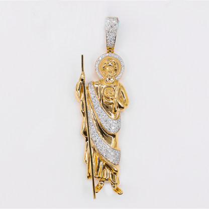 14k Solid Gold Diamond St. Jude Pendant - 60591