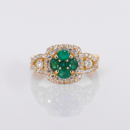 18k Solid Gold Diamond & Ruby Ring - 30369