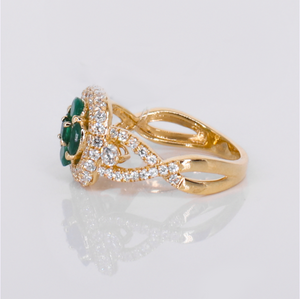 18k Solid Gold Diamond & Ruby Ring - 30369