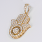 18k Gold Diamond Hamsa Pendant - 60639