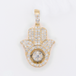 18k Gold Diamond Hamsa Pendant - 60639