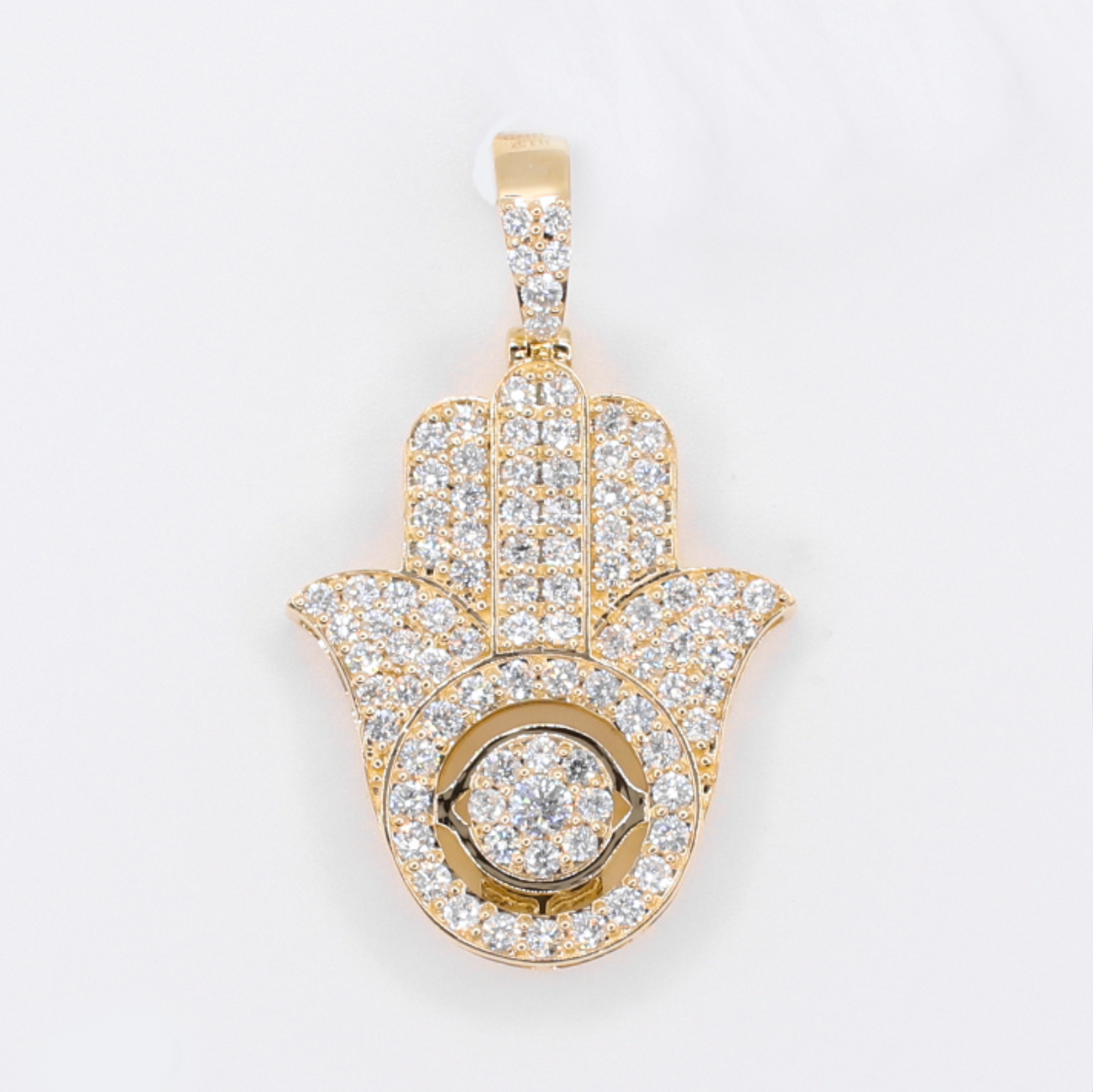 18k Gold Diamond Hamsa Pendant - 60639
