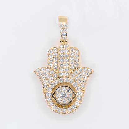 18k Gold Diamond Hamsa Pendant - 60639