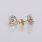 14k Solid Gold 9mm Lab Diamond Heart Earrings - 50318