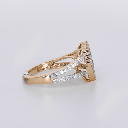 10k Solid Gold Baguette Diamond Heart Ring - 30380
