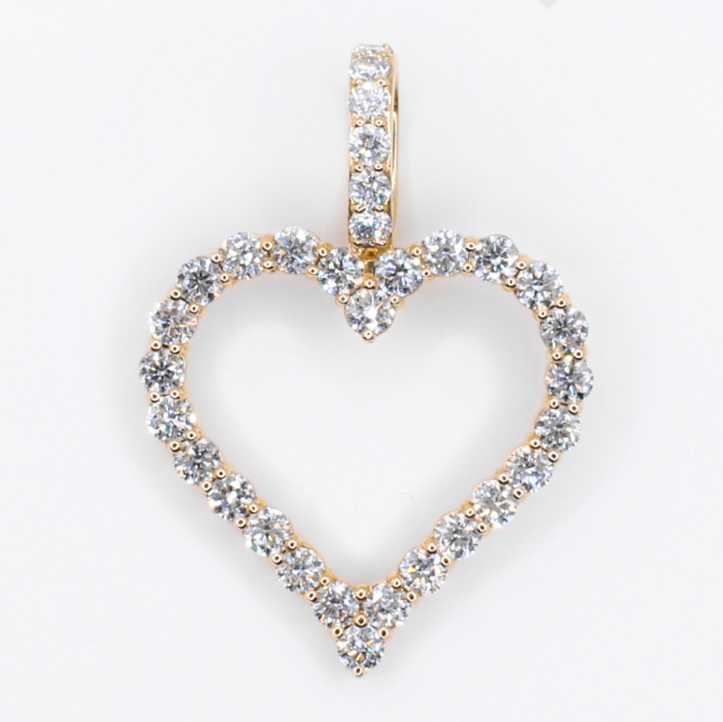10k Solid Yellow Gold Lab Diamond Heart Pendant - 60564