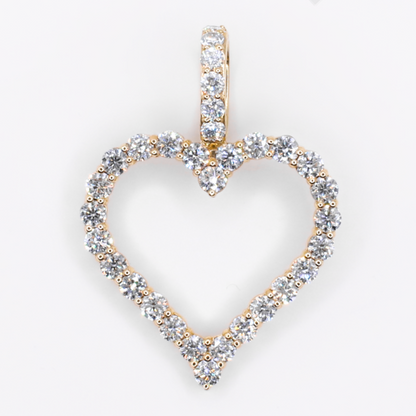 10k Solid Yellow Gold Lab Diamond Heart Pendant - 60564