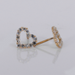 14k Solid Gold Lab Diamond Heart Earrings -50290