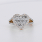 10k Solid Gold Baguette Diamond Heart Ring - 30380