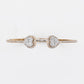 10k Solid Gold Diamond Heart Cuff Bangle - 20207