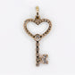 10k Solid Yellow Gold Lab Diamond Heart Key Pendant - 60562