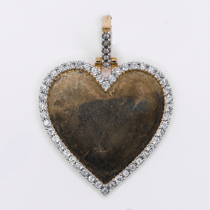10k Gold Diamond Heart Picture Pendant - 60666