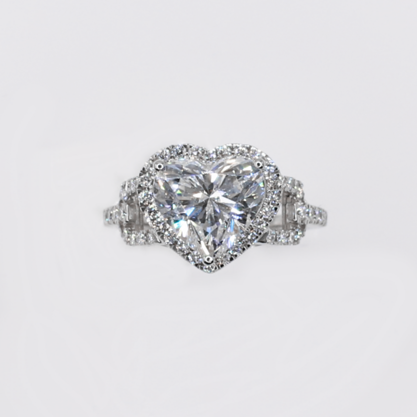 14k Solid Gold Lab Diamond Brilliant Heart Ring - 30342