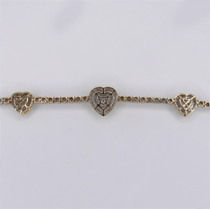 10k Gold Diamond Heart Tennis Bracelet - 20244
