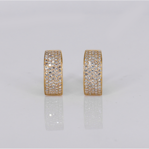 14k Solid Gold Diamond 15mm Hoop Earrings - 50304
