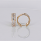 14k Solid Gold Baguette Diamond 17mm Hoop Earrings - 50305