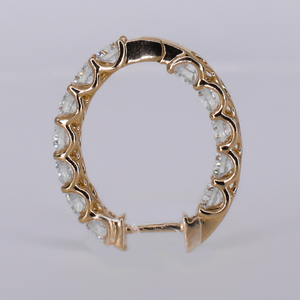 14k Solid Gold VVS Lab Diamond Hoop Earrings - 50356