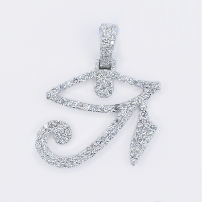 14k Solid Gold Diamond Eye Of Horus Pendant - 60583
