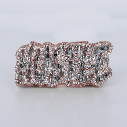 10k Solid Gold Custom Hustle Lab Diamond Ring - 30398
