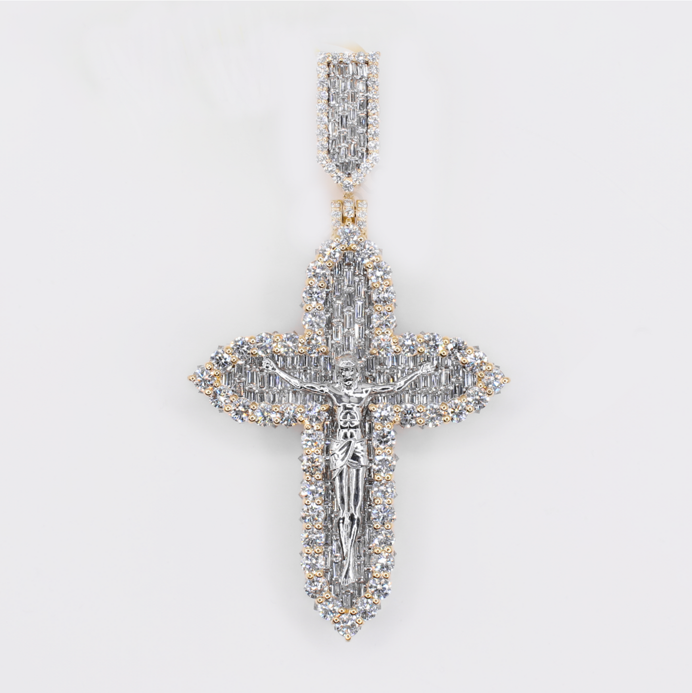 10k Gold Lab Diamond Celestial Crucifix Pendant - 60580
