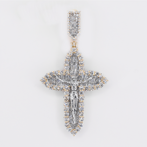 10k Gold Lab Diamond Celestial Crucifix Pendant - 60580