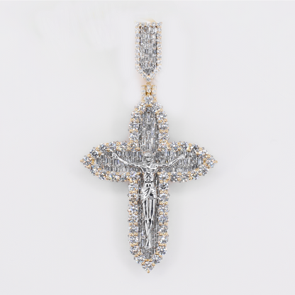 10k Gold Lab Diamond Celestial Crucifix Pendant - 60580