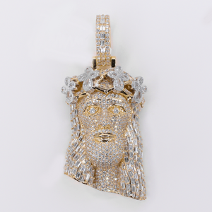 10k Gold Lab Diamond Jesus Pendant - 60650