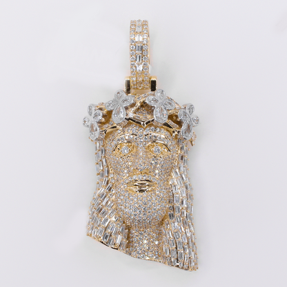 10k Gold Lab Diamond Jesus Pendant - 60650