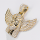 10k Yellow Gold VVS Lab Diamond Winged Redeemer Pendant - 60586