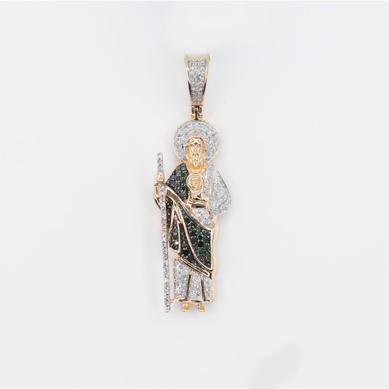 14k Gold Diamond Saint Jude Pendant - 60574