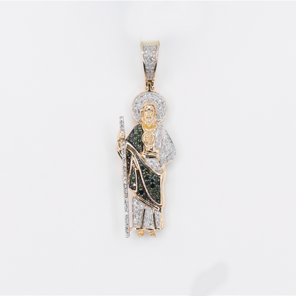 14k Gold Diamond Saint Jude Pendant - 60574