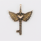 10k Gold Diamond Heart Key Pendant - 60611