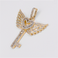10k Gold Diamond Heart Key Pendant - 60611