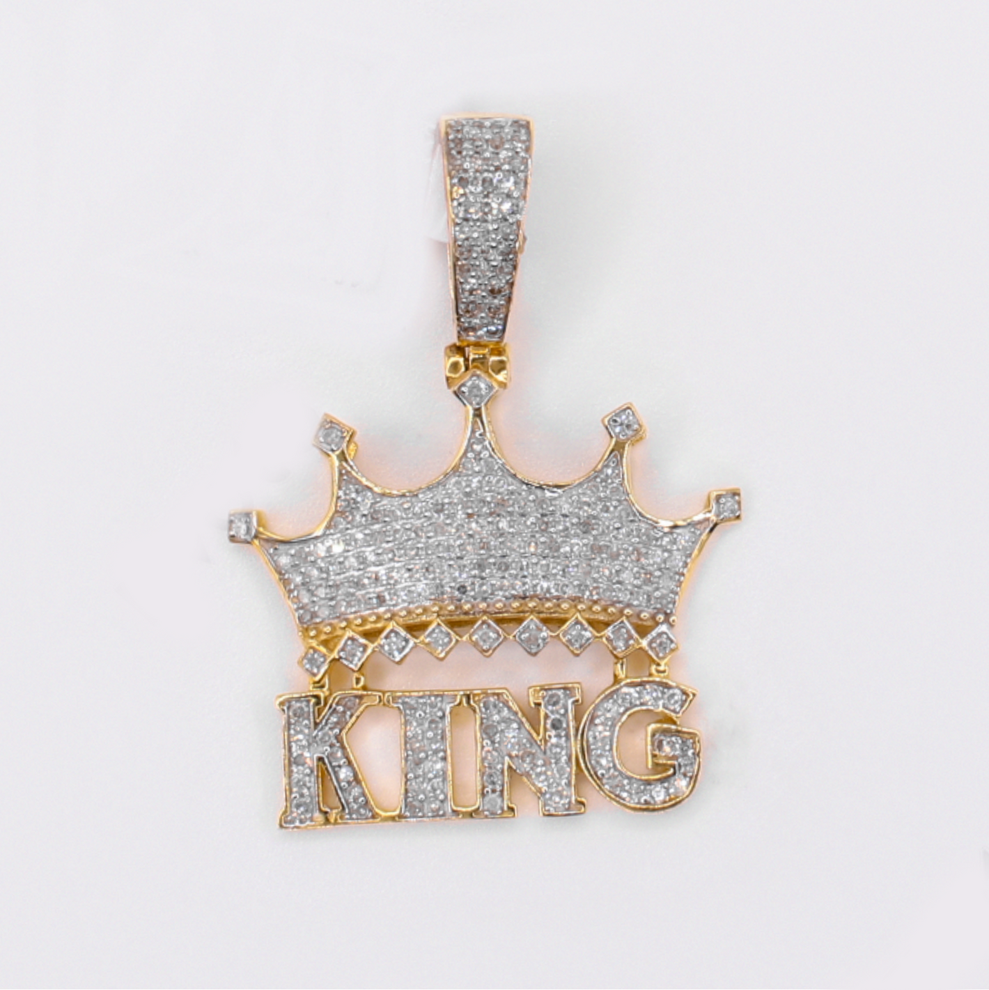 10k Gold Diamond King Crown Pendant - 60624