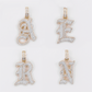 10k Gold Diamond Old English Initial Pendants - 60619