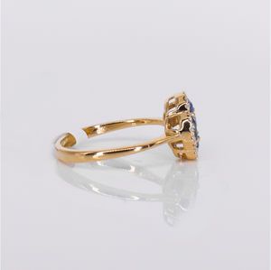 18k Solid Gold Diamond & Ruby Ring - 30371