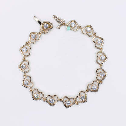 10k Solid Gold Lab Diamond Eternal Hearts Bracelet - 20206