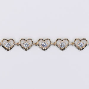 10k Solid Gold Lab Diamond Eternal Hearts Bracelet - 20206