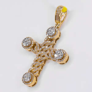 10k Gold Diamond Cross Pendant - 60636