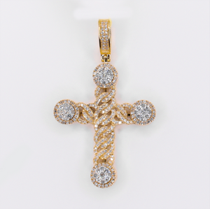 10k Gold Diamond Cross Pendant - 60636