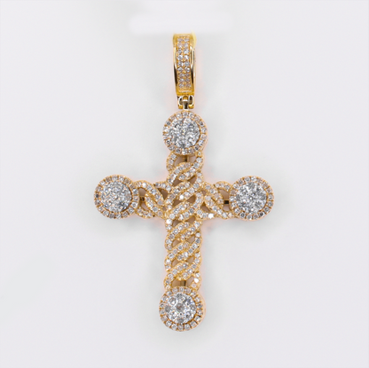 10k Gold Diamond Cross Pendant - 60636