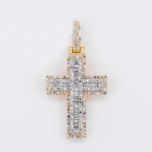 10k Gold Diamond Cross Pendant - 60632