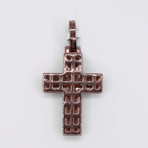 10k Gold Baguette Diamond Cross Pendant - 60657